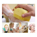 1/2/3 Esponja De Silicone Para Banho Com Dispenser Shampoo Sabonete Escova Pet Criança Adulto Cor Aleatória