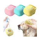 Escova de Silicone Pet com Dispenser de Shampoo para Banho Fácil
