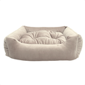 Cama Pet Suede Antialérgica com Zíper Removível – Conforto Macio para Cães e Gatos