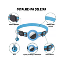 Coleira Com Capa Fixa para Airtag Rastreador Gps Guizo Pet Cães Gatos