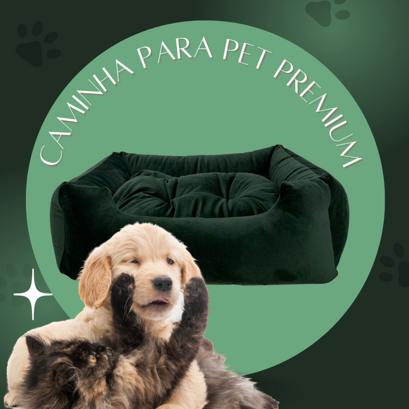 Cama Caminha Pet Suede Enchimento Siliconado e Zíper Removível