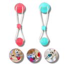 Brinquedo Interativo para Cachorro Pet Corda Mordedor com Ventosa Push Ball Grande Cabo de Guerra