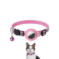 Coleira para Pet com Suporte para Airtag e Guizo – Segurança e Rastreamento para Cães e Gatos